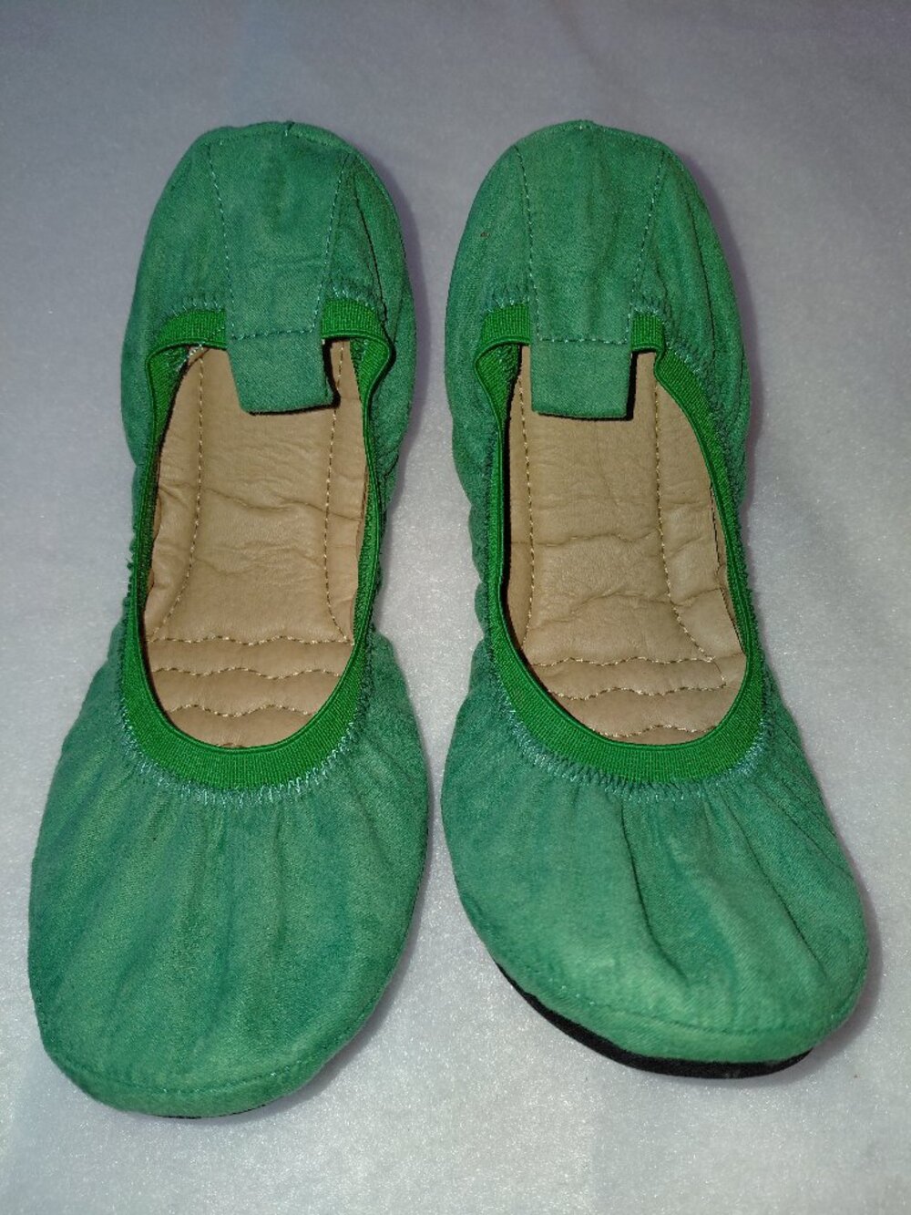 Ollio Womens Shoe Faux Suede Comfort Ballet Flat Green Size 7